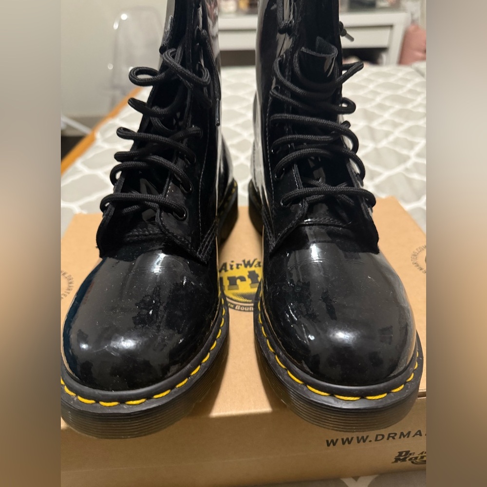 Doc Martens Patent Black Boots